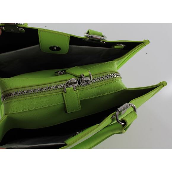 Sassy Jones Vibrant Green Medium Tote Crossbody Handbag #SJ81 - Picture 4 of 6